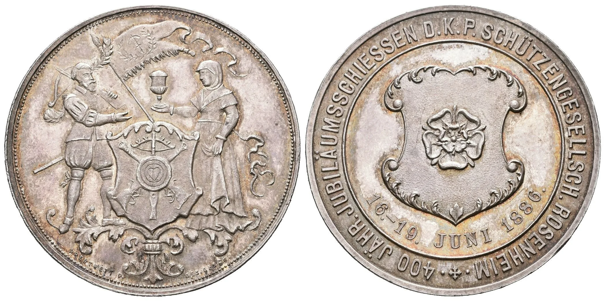 AR Medaile 1886 (Drentwett) - Jubilejní střelby k 400. výročí založení střel. spolku — 1