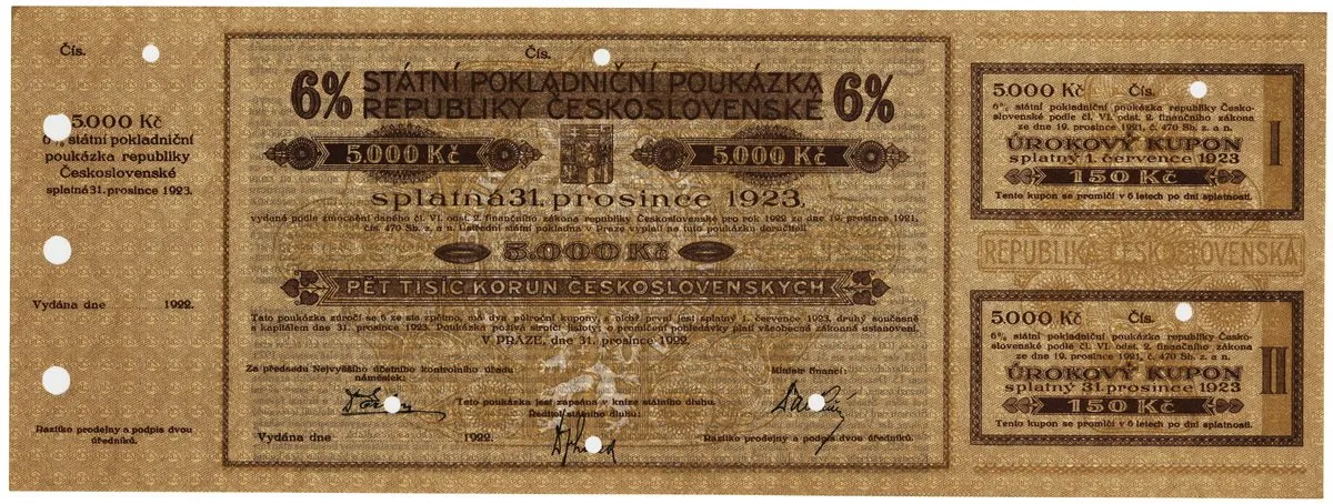 Státní pokladniční poukázky, 1919 - 1939 — 1