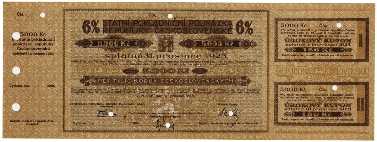 Státní pokladniční poukázky, 1919 - 1939 — 1