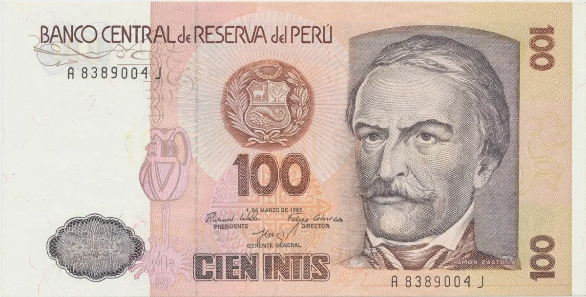 Peru, 100 Intis 1985, P.132a