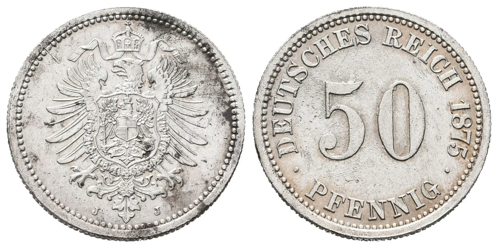 50 Pfennig 1875 J, Hamburg