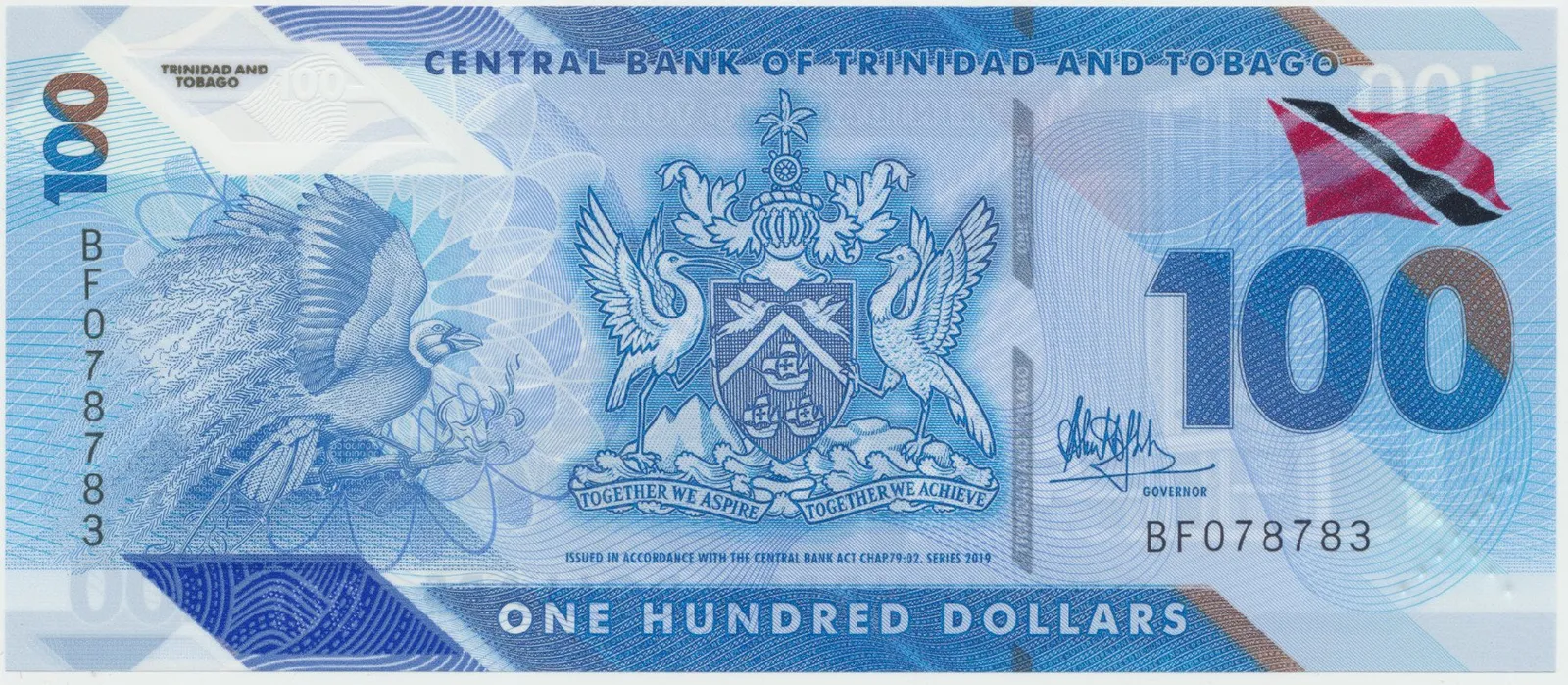 Trinidad a Tobago, 100 Dollars 2019, plastová, P.69