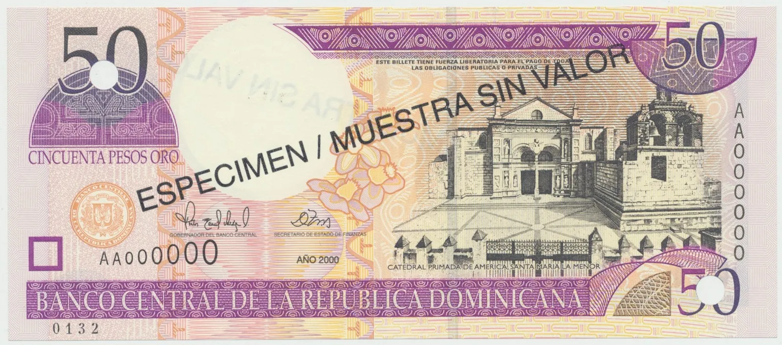 Dominikánská republika, 50 Pesos Oro 2000, P.161s