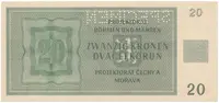 20 Koruna 1944, série G, SPECIMEN, Hej.40b.S1 - fotografie 2