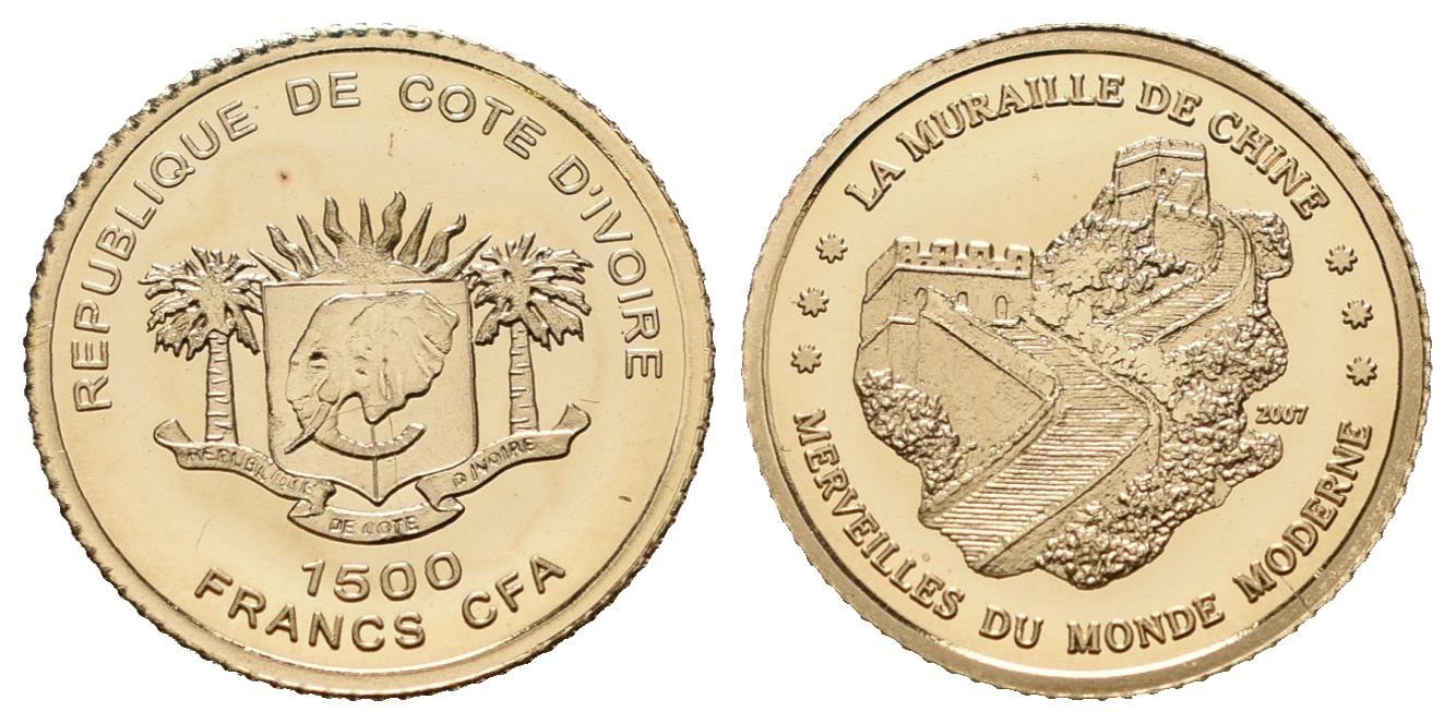Pobřeží slonoviny, 1500 Francs 2007 - Čínská zeď