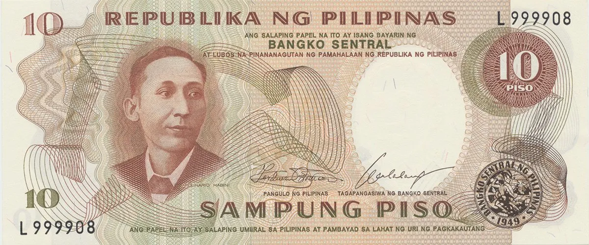 Filipíny, 10 Piso (1969), P.144a