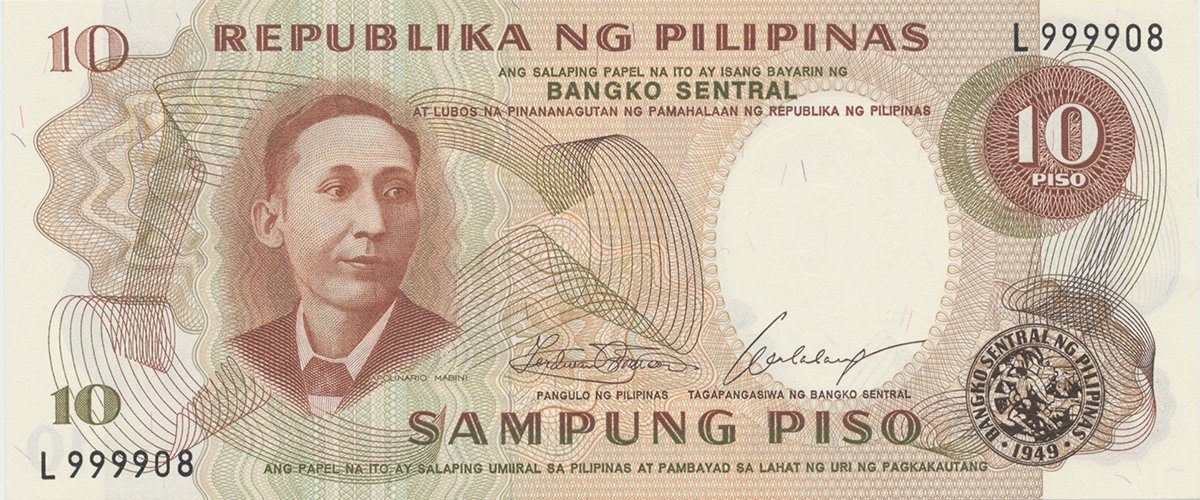 Filipíny, 10 Piso (1969), P.144a