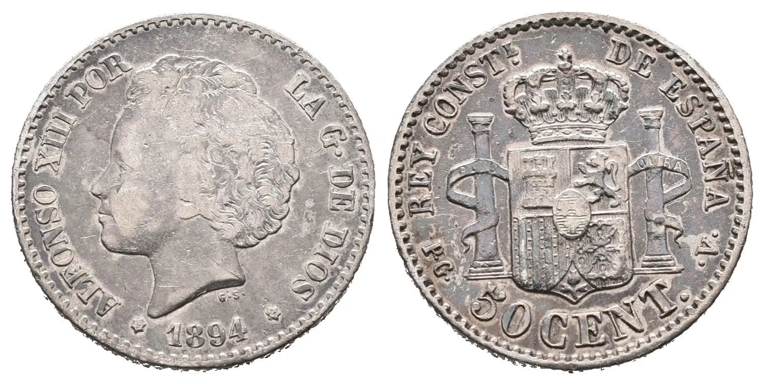 Španělsko, 50 Centimo 1894 PGV