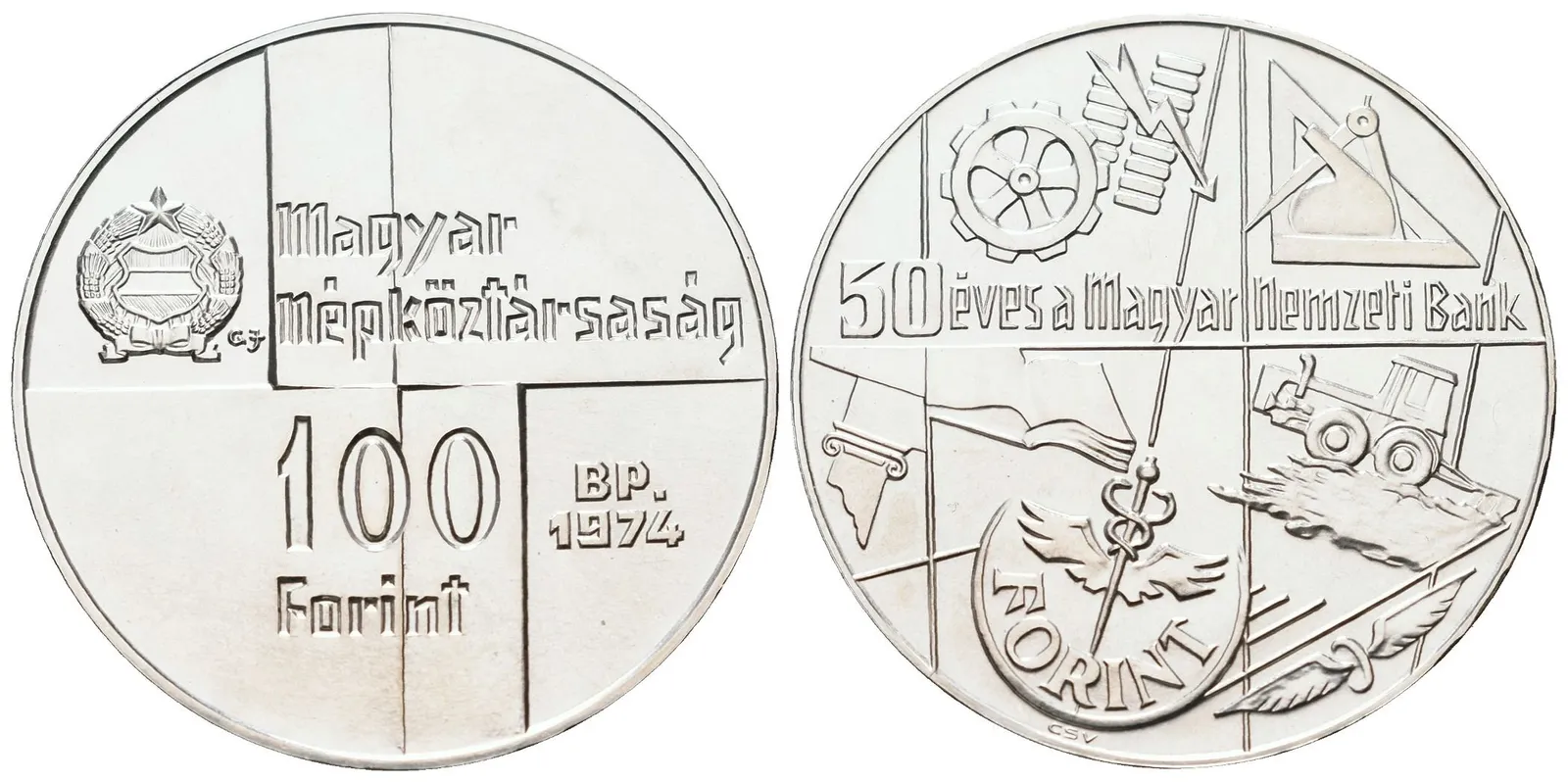 Maďarsko, 100 Forintů 1974 - Banka