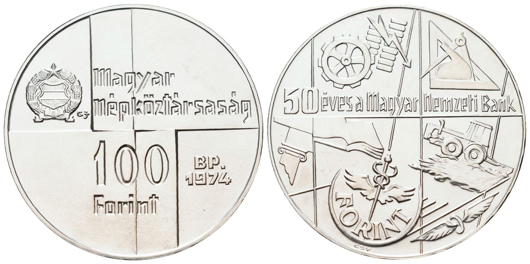 Maďarsko, 100 Forintů 1974 - Banka