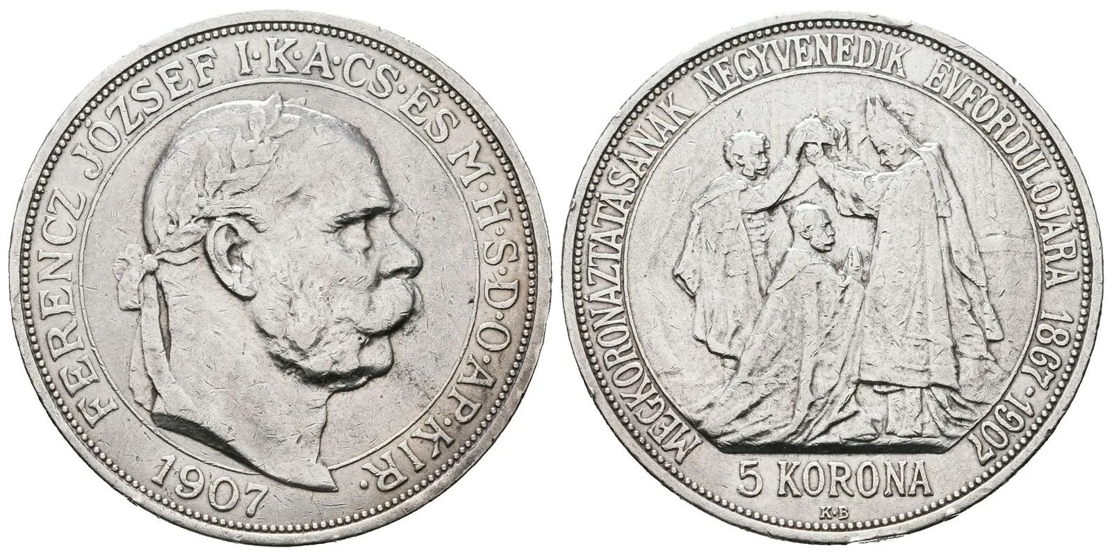 5 Koruna 1907 KB - jubilejní