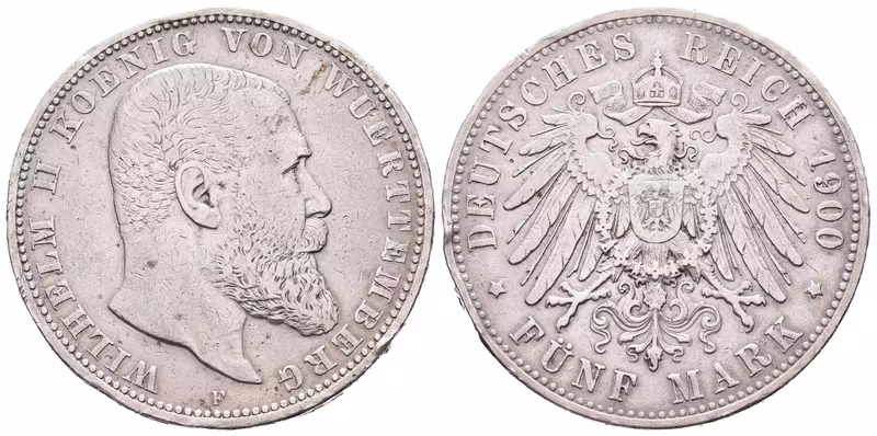Württembersko, 5 Marka 1900 F
