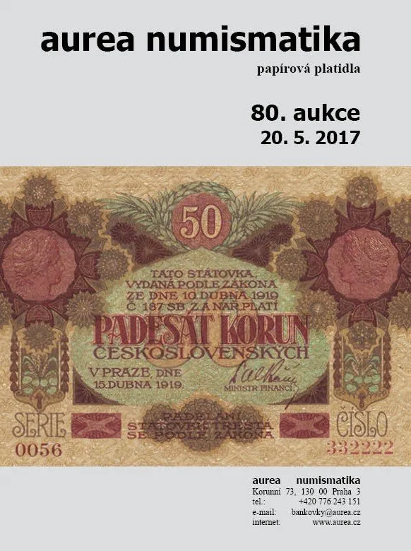80. Aukce - papírová platidla