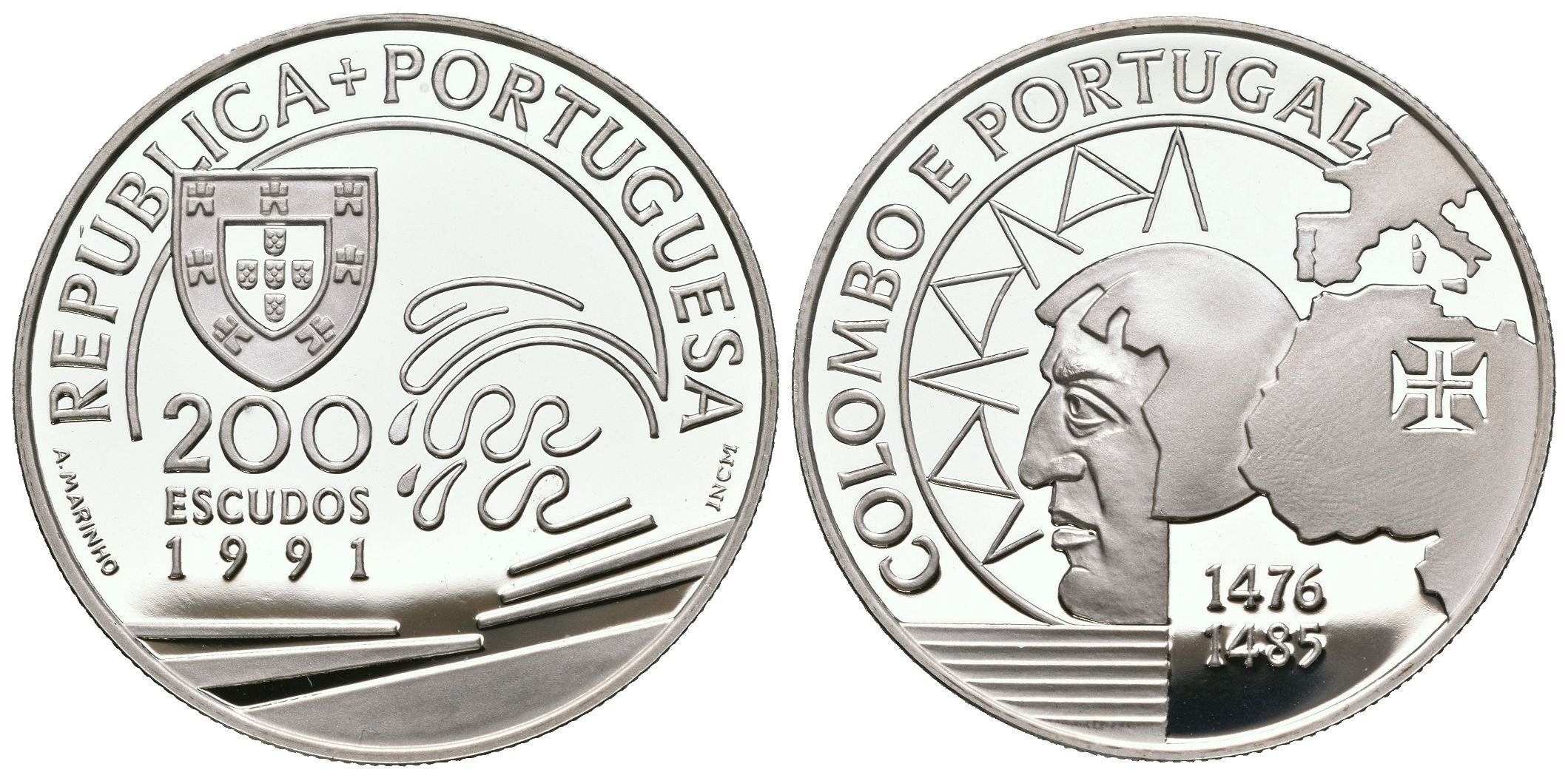 Portugalsko, 200 Escudos 1991 - Kolumbus