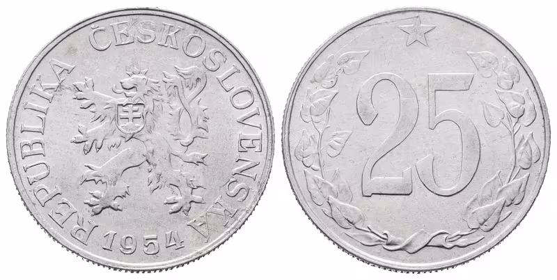 25 Haléř 1954, vzácný