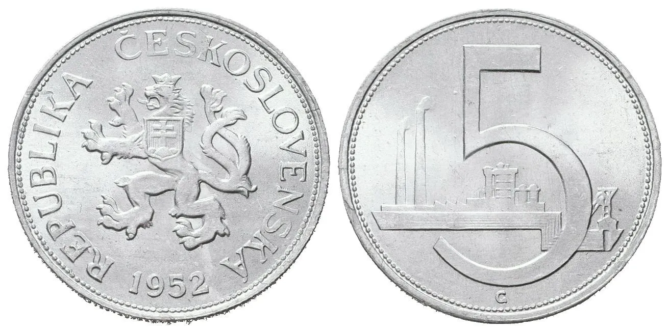 5 Koruna 1952, vzácná