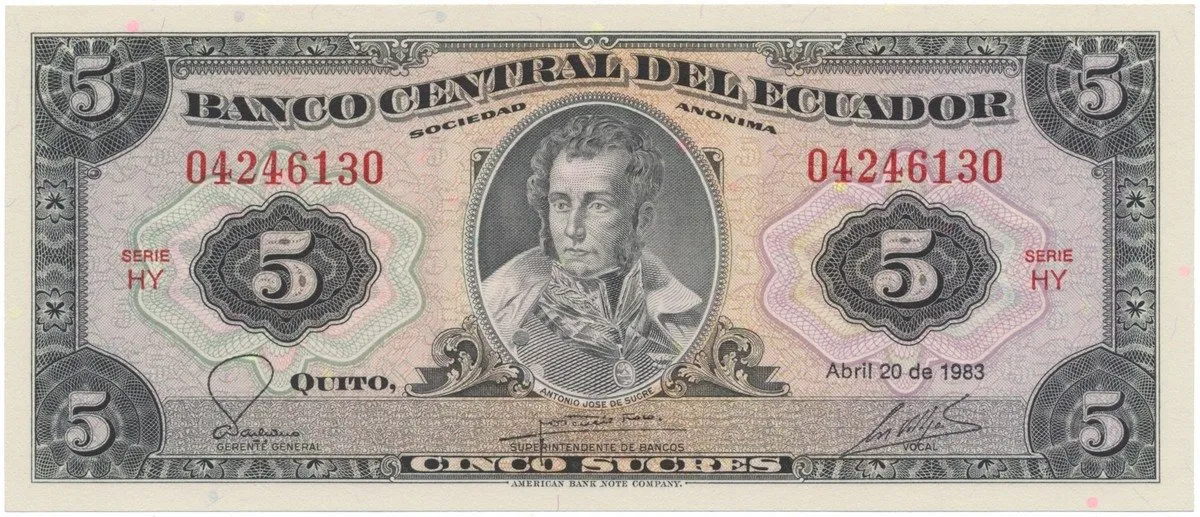 Ekvádor, 5 Sucres 1983, P.108b