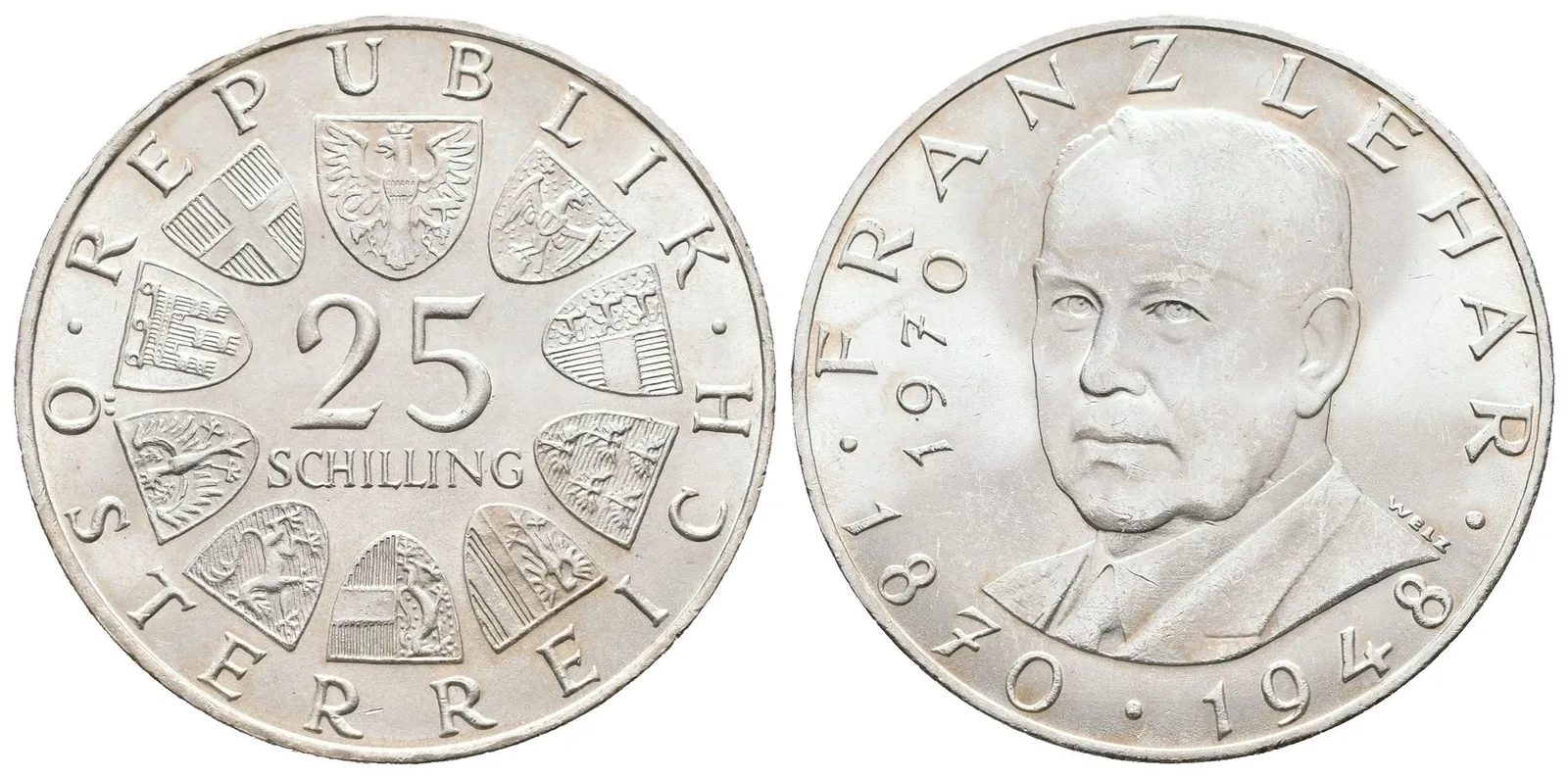 Rakousko, 25 Schilling 1970 - Lehar