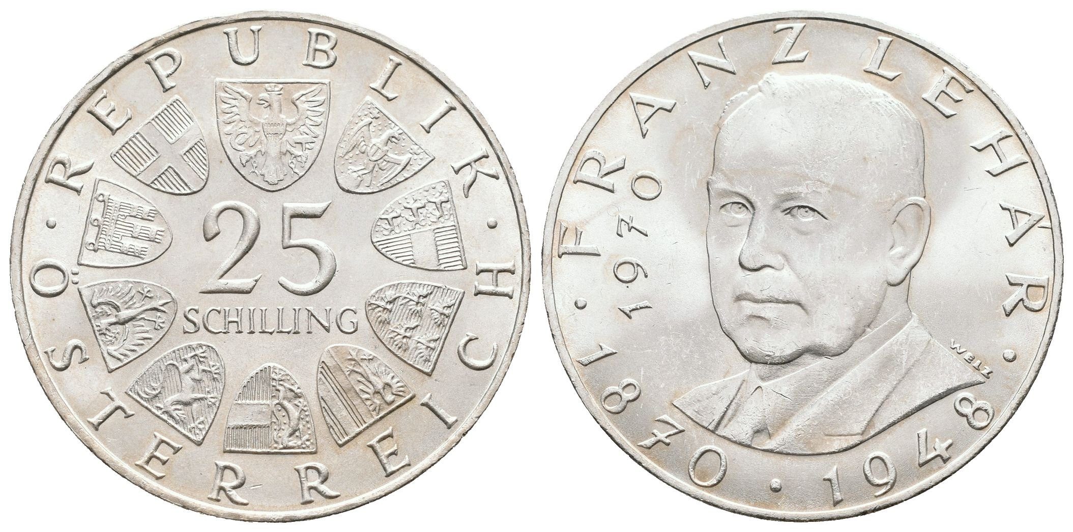 Rakousko, 25 Schilling 1970 - Lehar