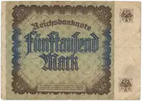 Německo, 5000 Mark 1922, Ro.80b - fotografie 2