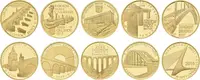 Sada zlatých mincí 5000 Kč - Mosty 2011 - 2015, luxusní dřevěná etue, certifikáty_10 ks — 1