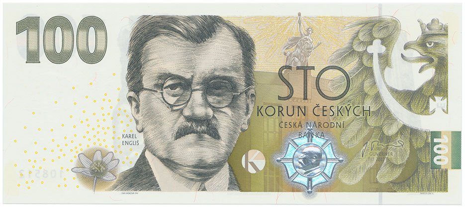100 Koruna 2022 - Pamětní bankovka ke 100. výročí budování čs. měny - Karel Engliš, serie EQ07