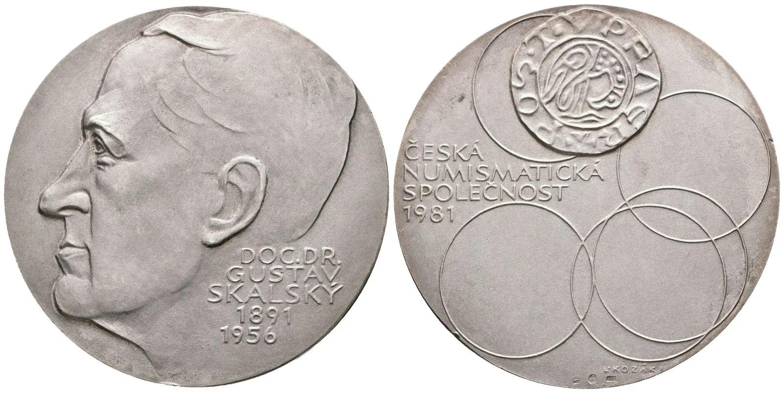 AR Medaile 1981 - Gustav Skalský, k 25. výročí úmrtí, vydala ČNS. — 1