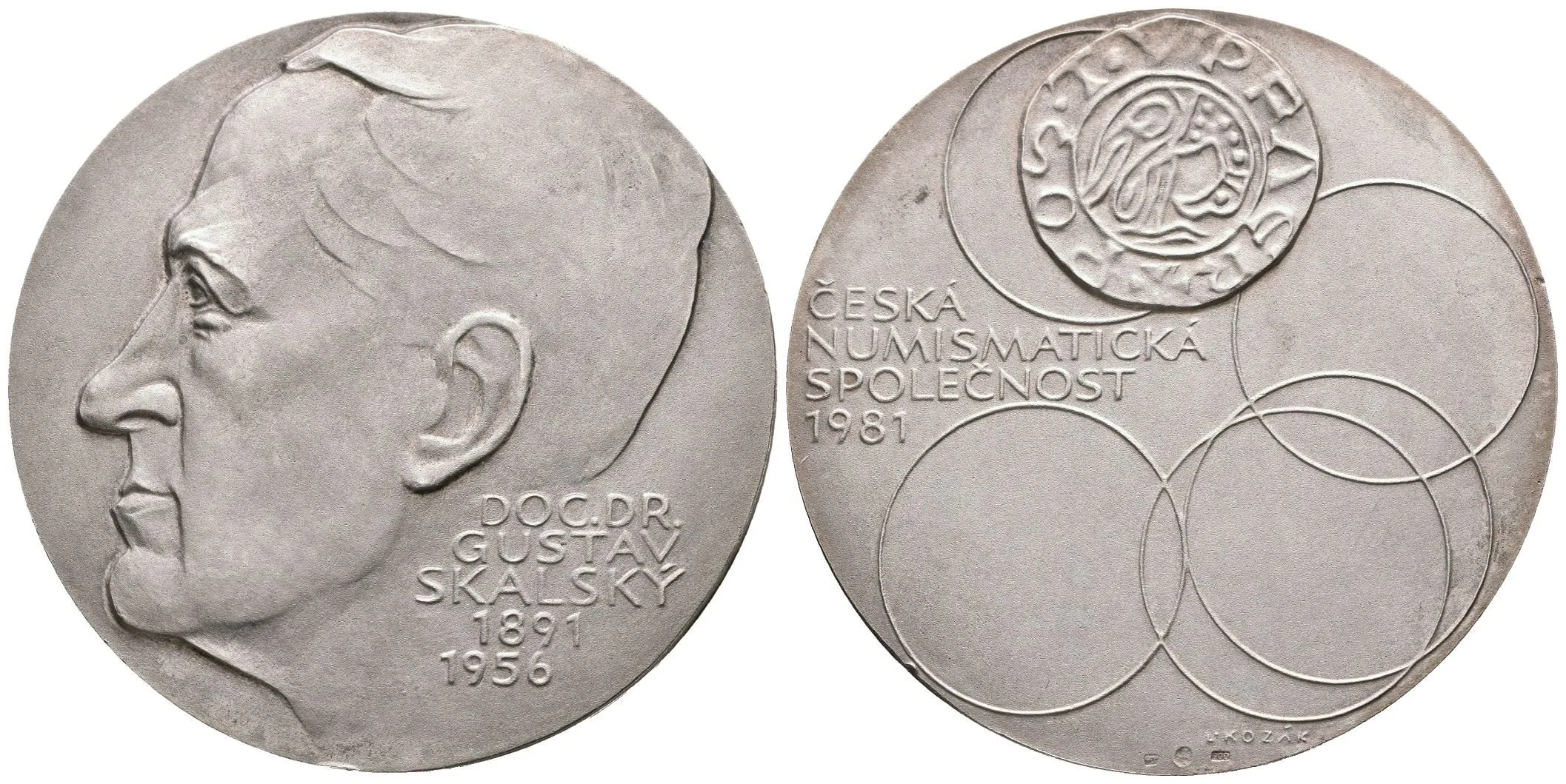 AR Medaile 1981 - Gustav Skalský, k 25. výročí úmrtí, vydala ČNS. — 1