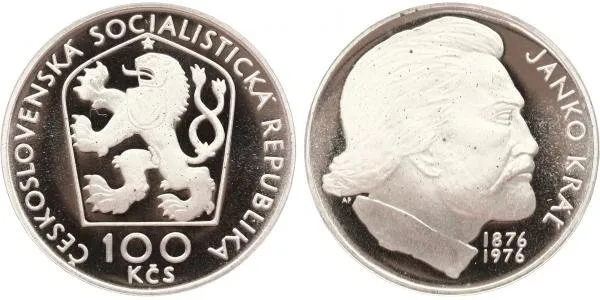 100 Kčs 1976 - Janko Kráľ, PROOF