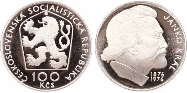 100 Kčs 1976 - Janko Kráľ, PROOF