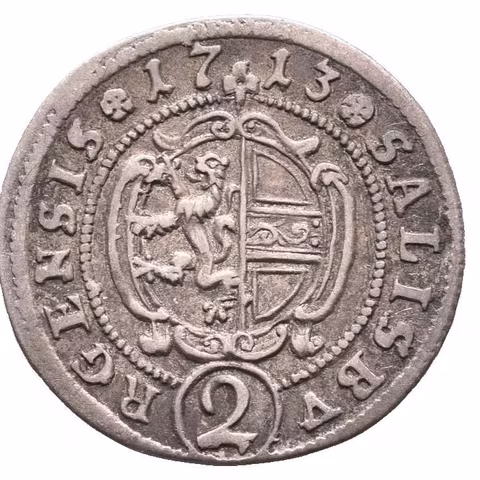 1/2 Batzen (2 Krejcar) 1713, Šm.51-C-16, tmavá patina, starý sáček