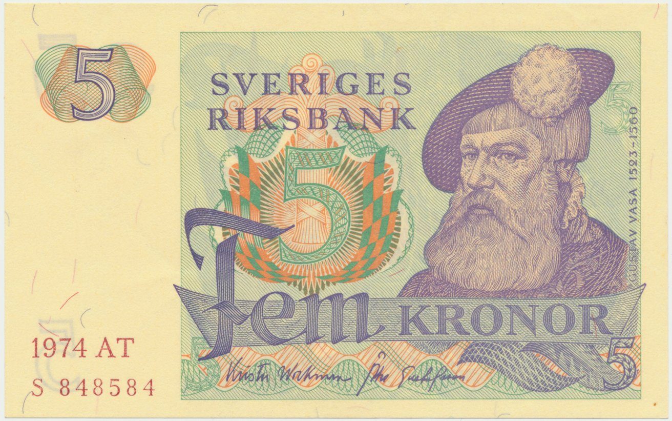 Švédsko, 5 Kronor 1974, P.51c