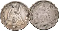 Half Dime 1871, 1872 S, KM.91, pěkné zachovalosti_2 ks — 1