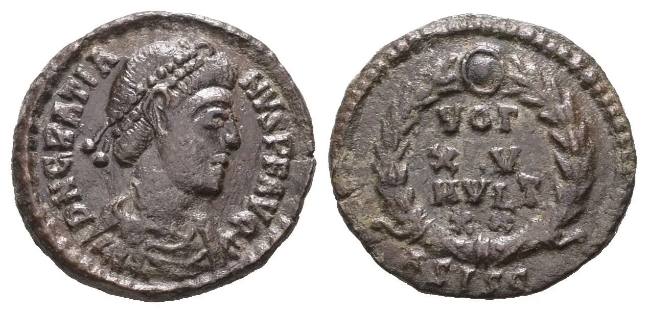 Gratianus, follis, Siscia, RIC IX 31a