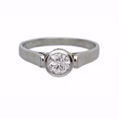 Art deco zlatý prsten s přírodním diamantem 0,60ct + CERTIFIKÁT PRAVOSTI