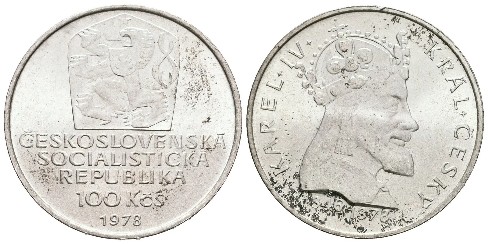 100 Kčs 1978 - Karel IV., lesk, patina — 1