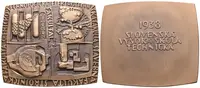 AE Plaketa b.l. (Snopek) - Slovenská vysoká škola technická. Pat. bronz 80 x 70 mm, — 1