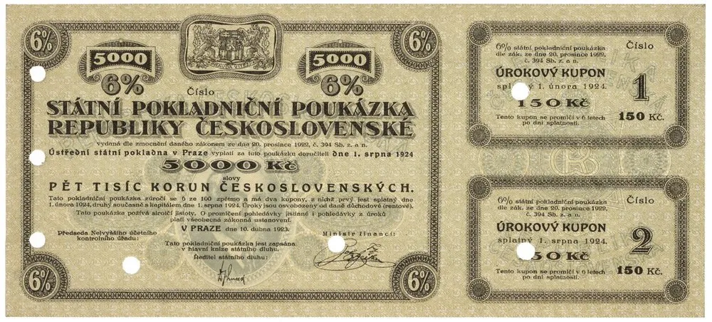 Státní pokladniční poukázky, 1919 - 1939 — 1