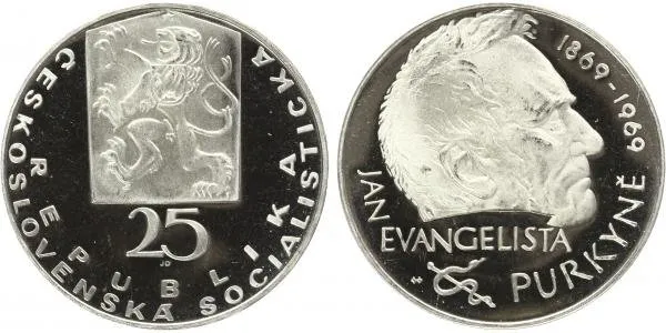 25 Kčs 1969 - Jan Evangelista Purkyně, PROOF