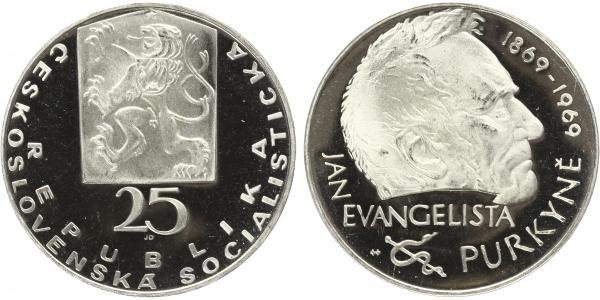 25 Kčs 1969 - Jan Evangelista Purkyně, PROOF