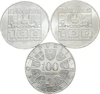 100 Schilling 1975 - Strauss, 50 let schillingu a státnost, — 2