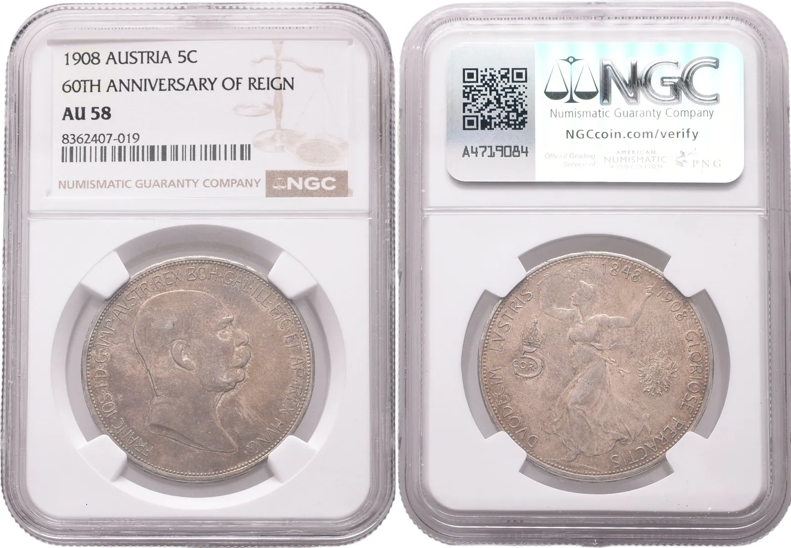 5 Koruna 1908 - jubilejní