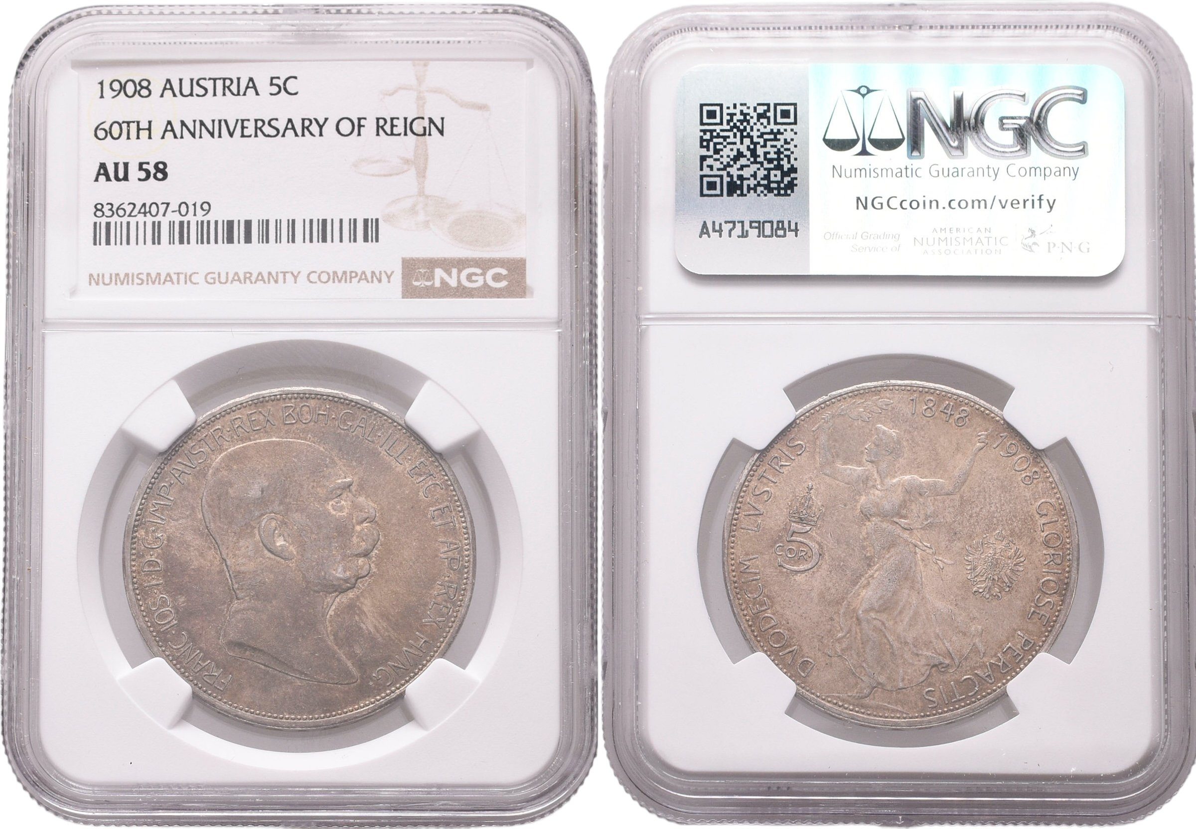 5 Koruna 1908 - jubilejní