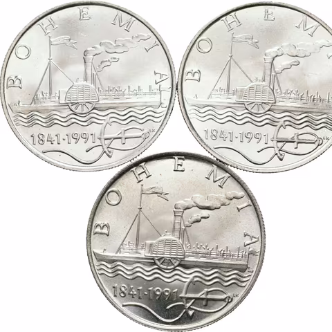50 Kčs 1991 - Parník Bohemia, lesk_3 ks