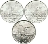 50 Kčs 1991 - Parník Bohemia, lesk_3 ks — 1