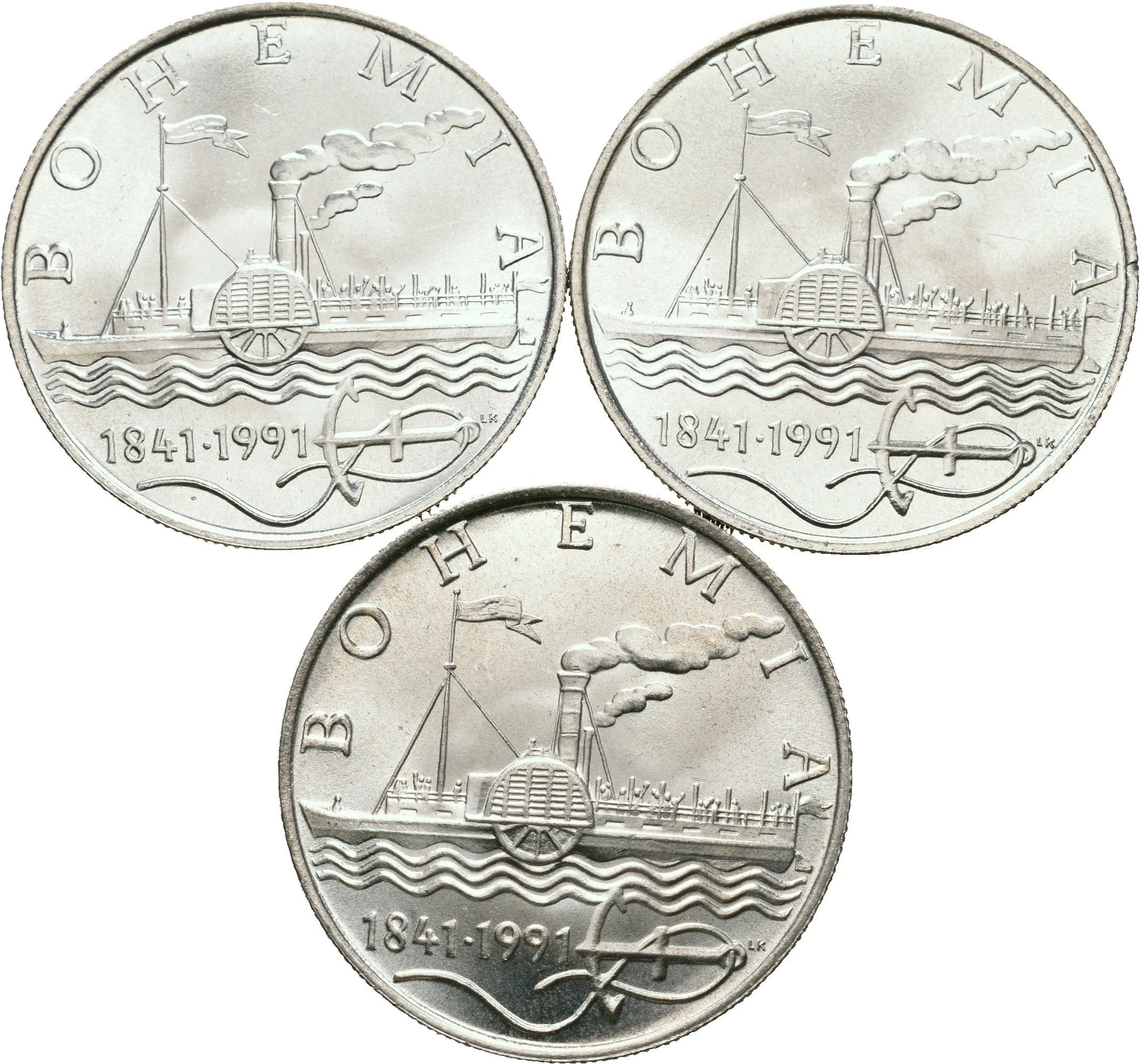 50 Kčs 1991 - Parník Bohemia, lesk_3 ks — 1