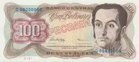 Venezuela, 100 Bolivares 1998, anulát - ESPECIMEN, P.66fs