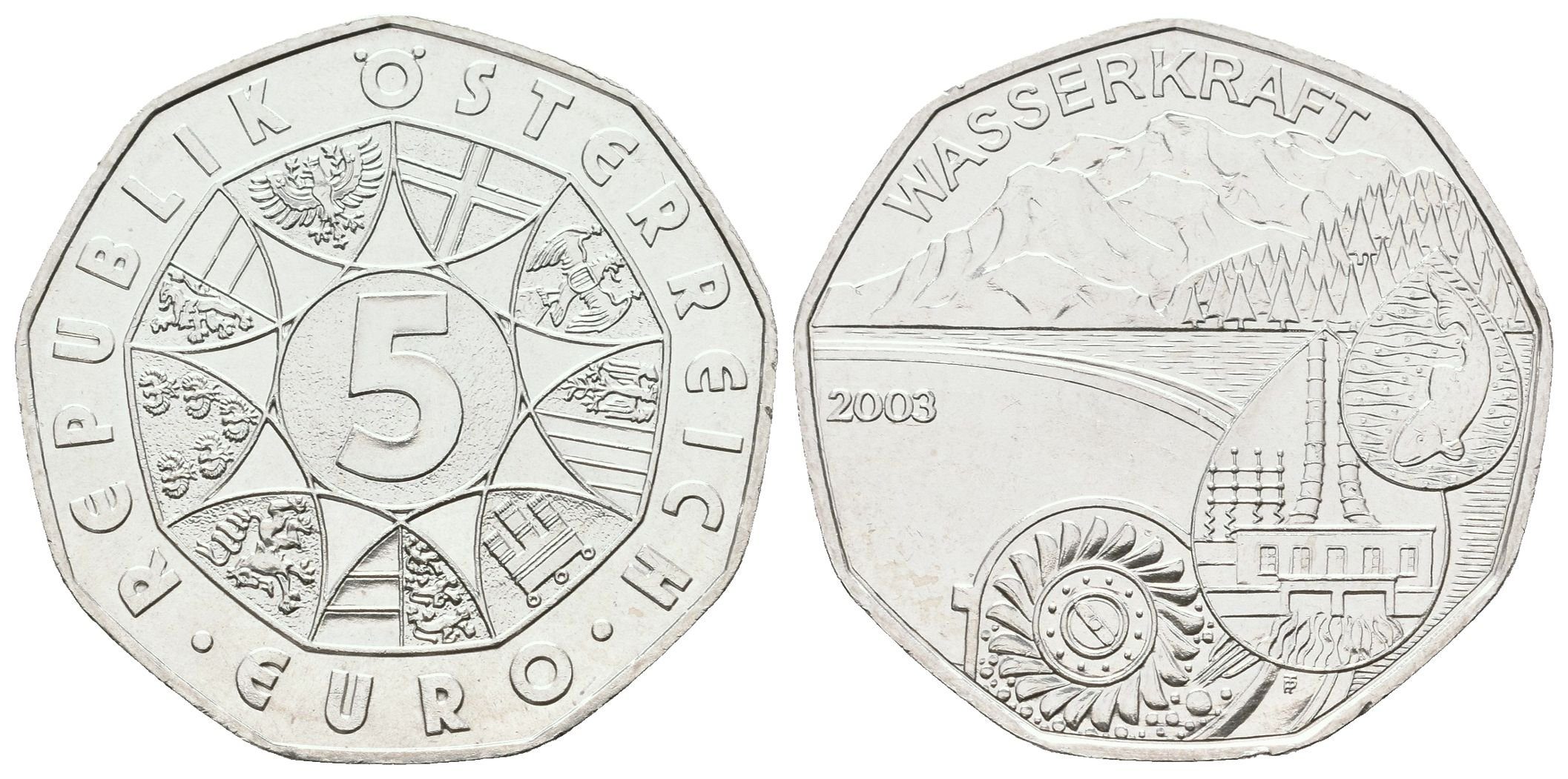 Rakousko, 5 Euro 2003 - Vodní energie