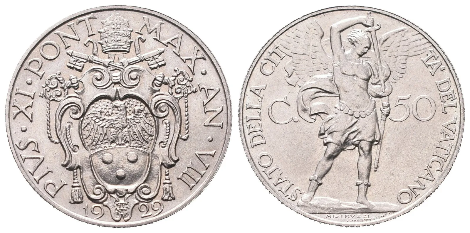 Itálie - Vatikán, 50 Centesimo 1929