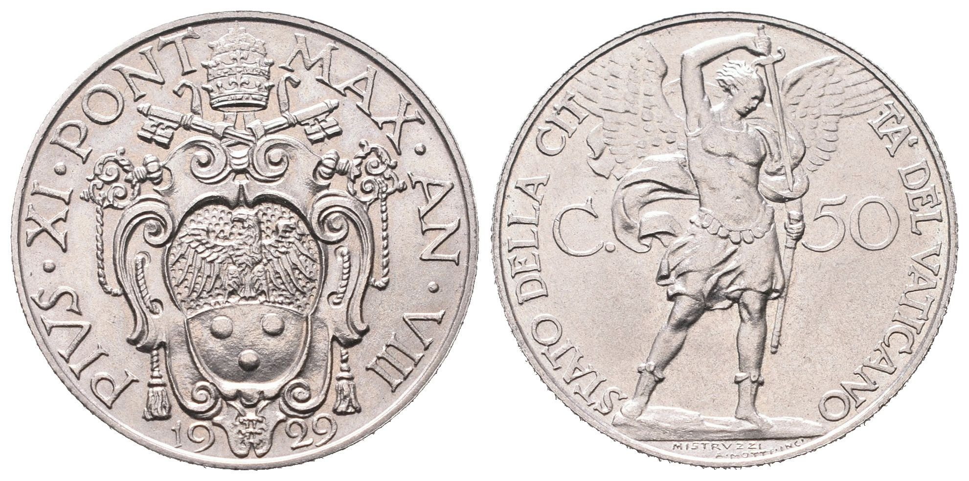 Itálie - Vatikán, 50 Centesimo 1929